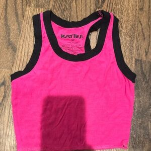 Katie J Tank Top Pink and Black Size Medium